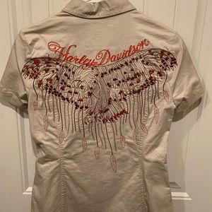 Ladies Harley Davidson zippered shirt